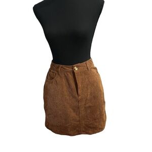 Ambiance apparel brown corduroy skirt